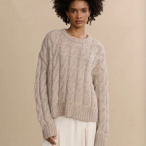 Grey Cable Knit Sweater | Jenni Kayne